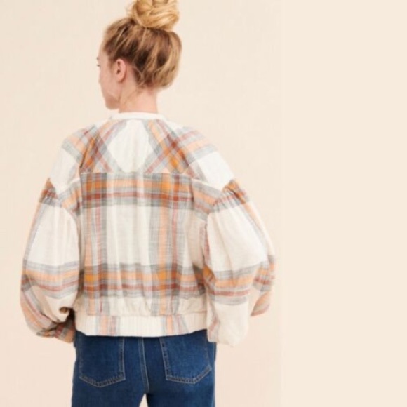 Free People Mattie Plaid Bomber Jacket - Picture 3 of 11